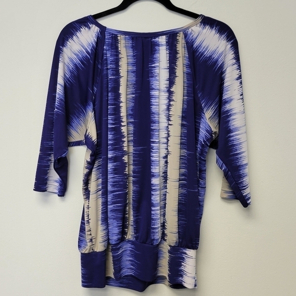 Kenneth Cole New York Striped top  blue Grey S - Picture 2 of 5